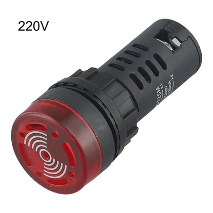 22mm Sound & Light Alarm — AD16-22SM Red LED Buzzer, AC/DC 12V/24V/220V