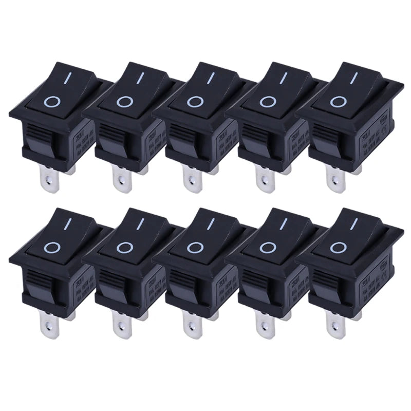 KCD11-101 Mini Rocker Switch 2-Pin ON/OFF 6A 250V – Pack of 5 or 10