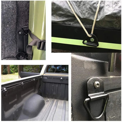 100/10PCS D Shape Pull Hook Tie Down Anchor Ring Iron Stainless Steel Cargo Tie Down Ring for Truck Trailers RV Boat Accessories