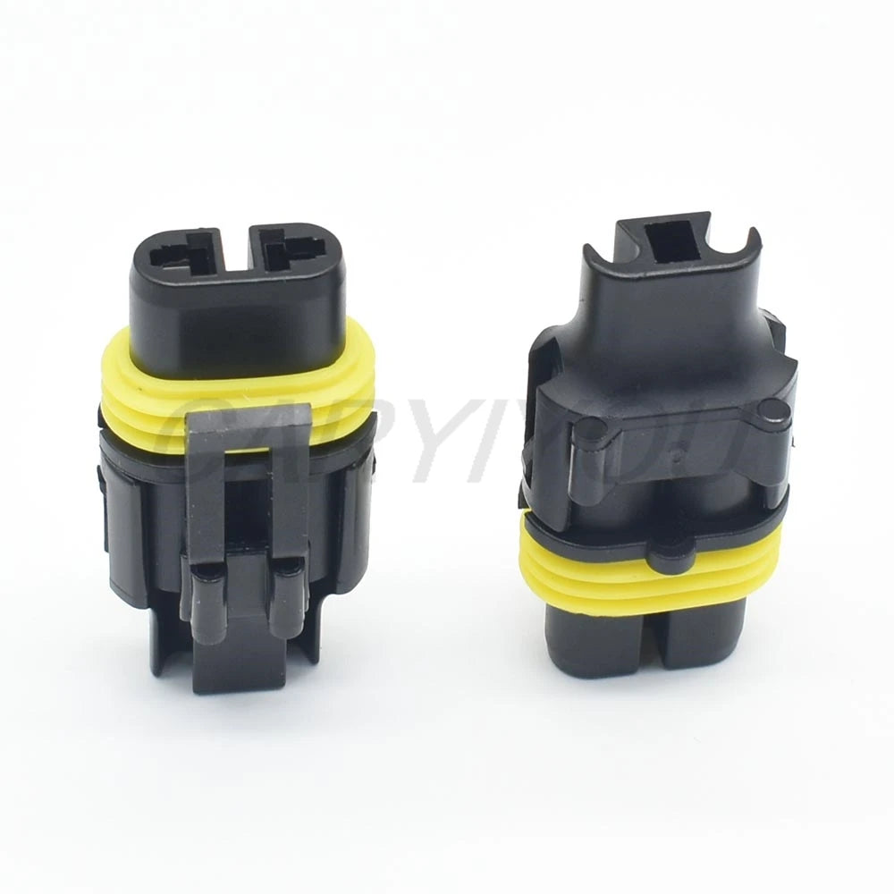 2 Pin Automotive Waterproof Connector for Head Lamp, Fog Light, and Daytime Running Light Plug with Pins Compatible with H27 880 881