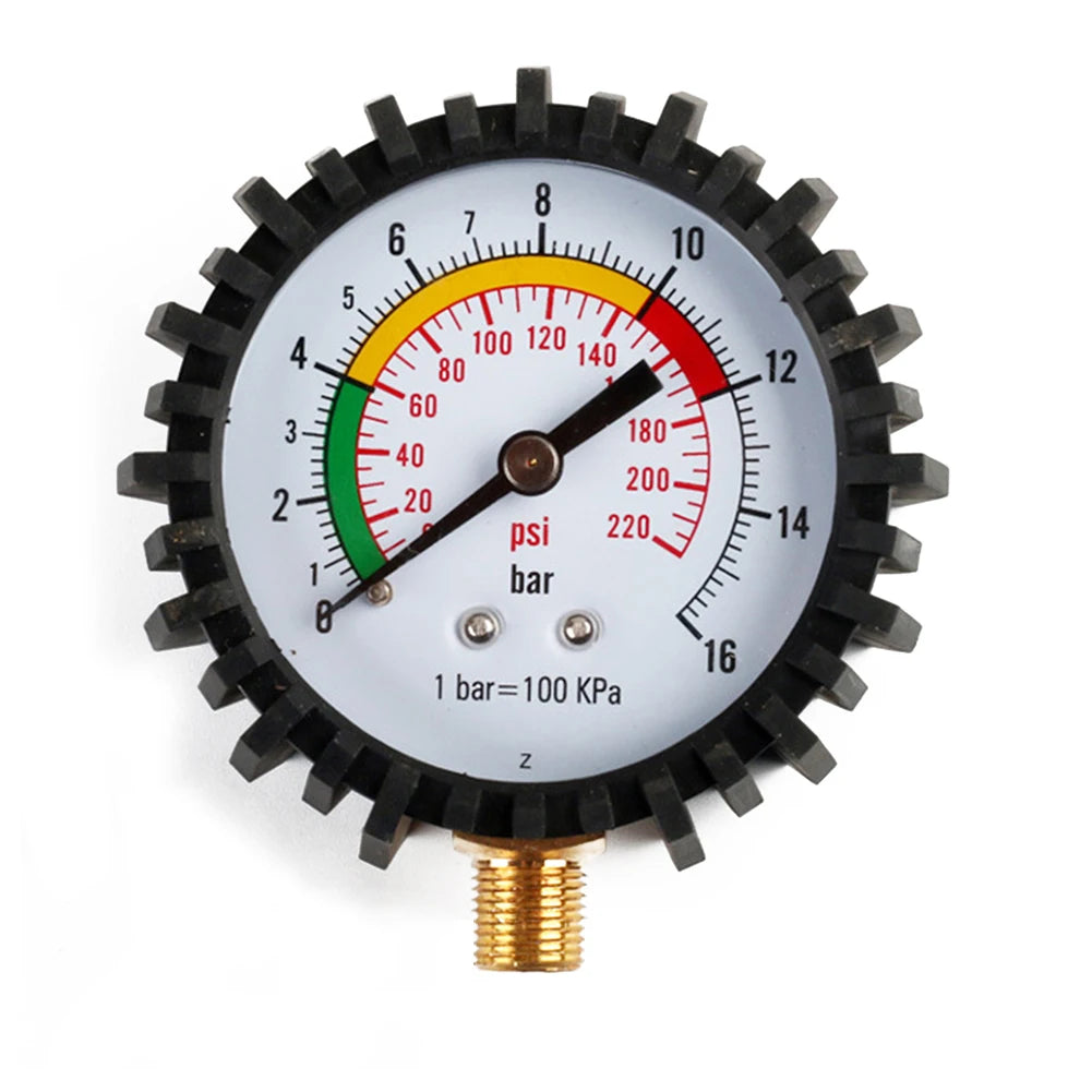 0–220psi Car Tire Air Pressure Gauge for Inflator Pump, Tire Repair Tool with 11mm & 13mm Thread Diameter