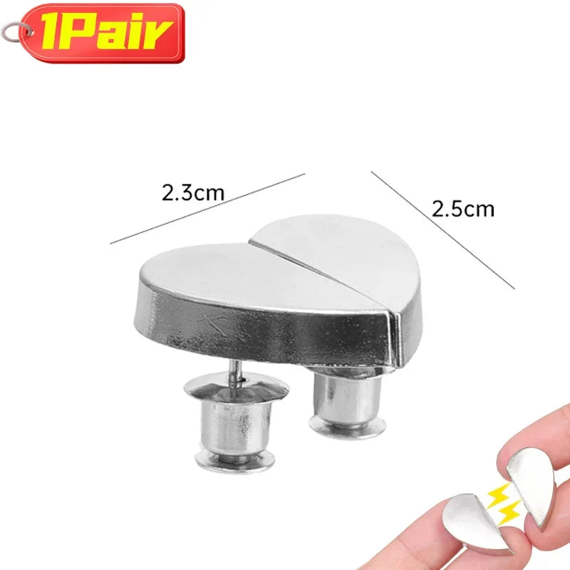 Heart-Shaped Curtain Magnetic Clips — Nail-Free Detachable Window Curtain Magnet Buckle Adjustment Buttons
