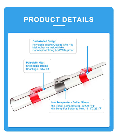Welding Ring Heat Shrink Terminal, IP67 Waterproof Electrical Connector, Heat Shrink Tube Wire Connection Terminal