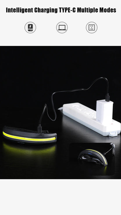 Powerful Portable COB Headlamp USB Rechargeable Red and White Light Work Light Outdoor Camping Fishing Night Running Headlight