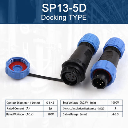 SP13 Aviation Waterproof Connector IP68 Docking Electrical Cable Wire Male Female Plug Socket Welding Type Industrial Connector