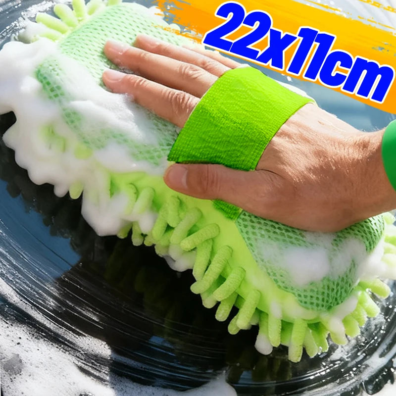 Car Wash Microfiber Chenille Car Wash Sponge Care Washing Brush Pad Washing Towel Auto Gloves Styling Accessories Gadget