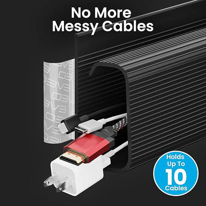 New 40cm/15.75inch Under Desk Cable Management Tray PVC Power Wire Hider Strip Cord Holder Wire Organizer Cable Raceway