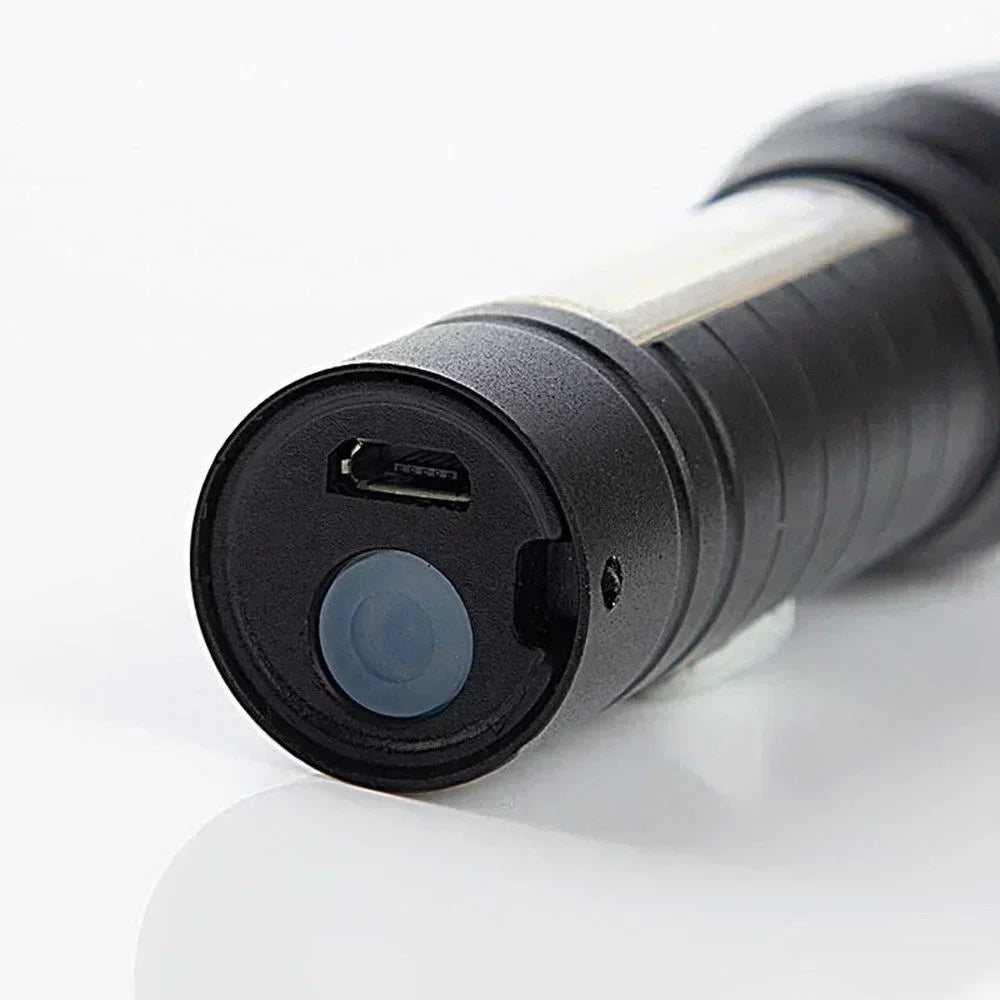 COB+XPE Mini LED Pocket Flashlight with Pen Clip Portable USB Rechargeable Torch Outdoor Zoomable Light Tactical Lantern Lamp