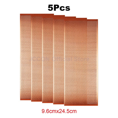 Bakelite PCB Prototype Board Single-Side Copper Experimental Circuit 5x7, 5x10cm Yellow
