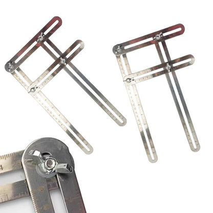 2pcs Multifunctional Four-fold Ruler Stainless Steel Folding Ruler Adjustable Angles Design For Woodworking Architecture