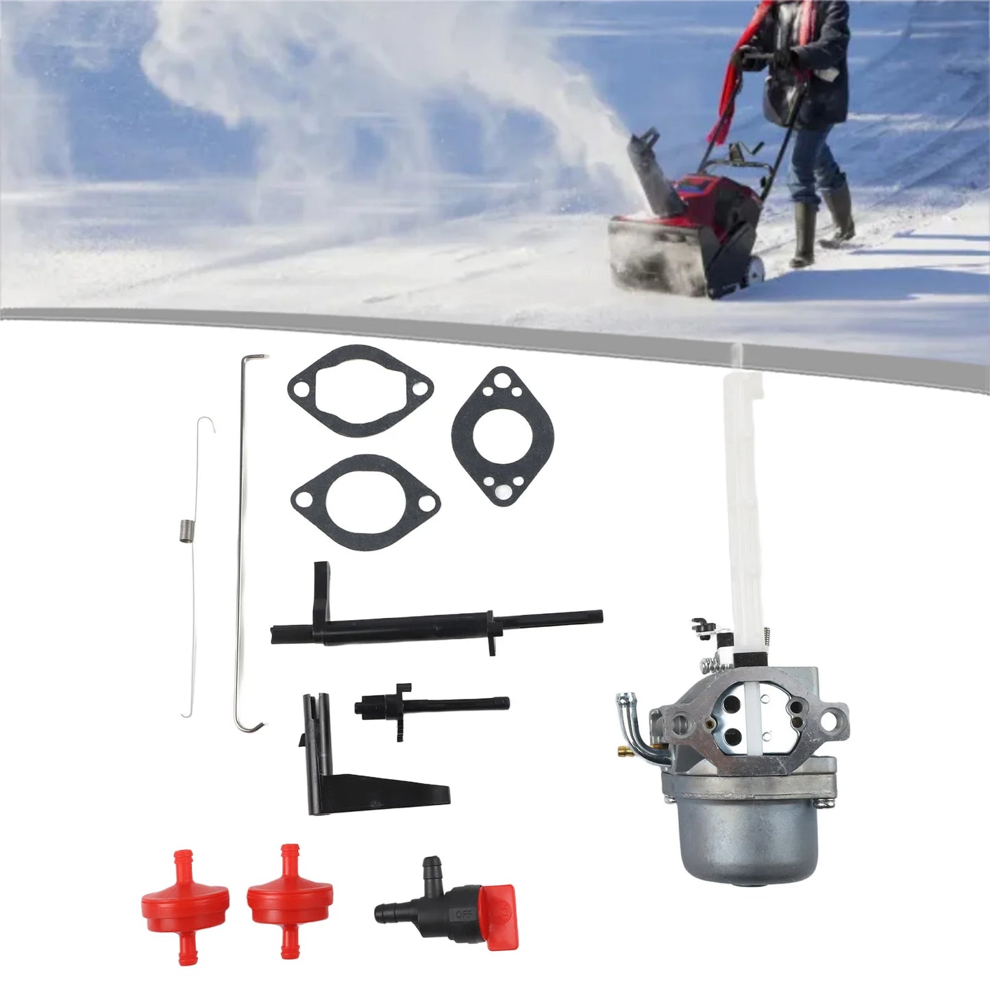 Seasonal Use Snowplow Carburetor Kit Carburetor Kit For Snowplow Garden Choke Shaft Assembly Metal Construction