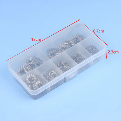160pcs Star Lock Washers Assortment M3–M12 Stainless Steel