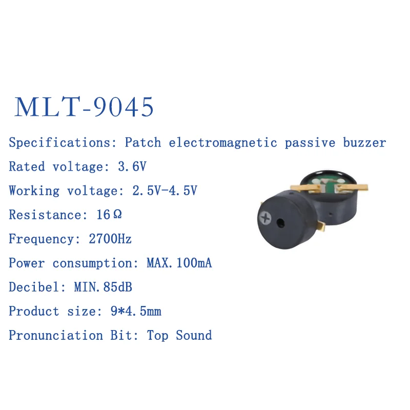 Active and Passive Electromagnetic Patch Buzzers MLT-4020 MLT-5018 MLT-5020 MLT-5030 5525 7525 8530 8540 9025 9032 9045 MLT9650