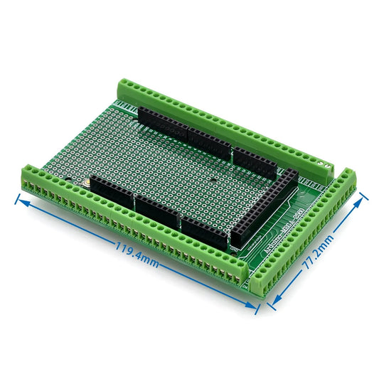 MEGA2560 Prototype Shield Board with Screw Terminal Block | Double-Sided PCB Expansion Kit Compatible with Arduino Mega 2560 R3