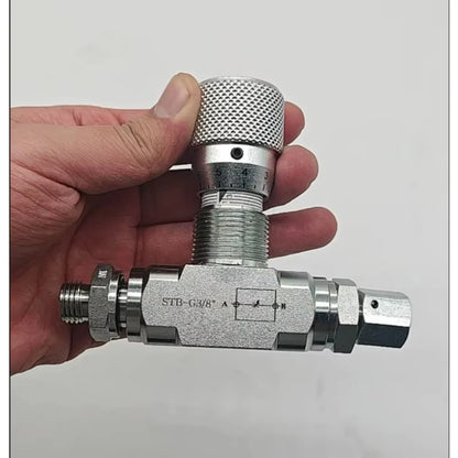 Two Way Throttle Valve with 08L Connector for Hydraulic and Pneumatic Circuits Carbon Steel Construction with NPT Female Thread