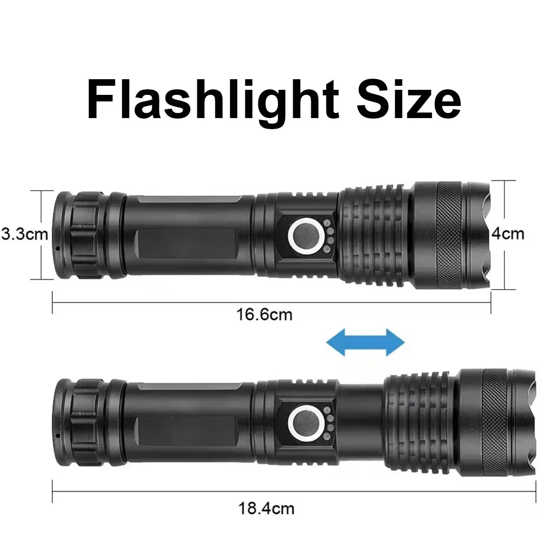 10000LM LED Flashlight Rechargeable Zoom Tactical Torch