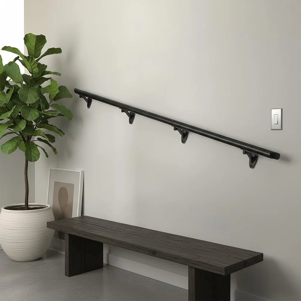 6-Pack Aluminum Alloy Wall Brackets For Staircase Handrails Rust-Resistant Heavy-Duty Support Brackets For Indoor Outdoor Use