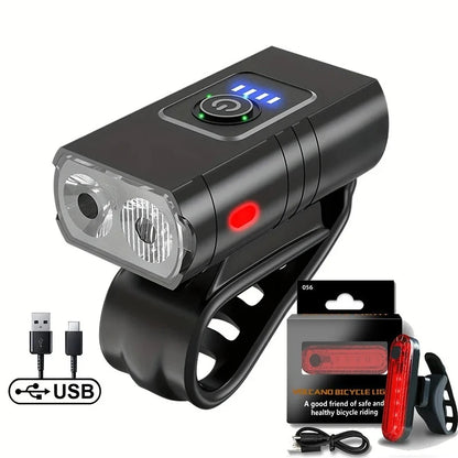 Rechargeable Bike Light Front Light Taillight Mini Night Safety Warning Lantern Bicycle Accessories for Night Outdoor Cycling