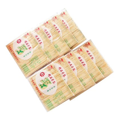 500PCS Disposable Bamboo Toothpicks Double Headed Picks Fruit Dessert Picks Home Kitchen Restaurant Portable Teeth Cleaning Tool