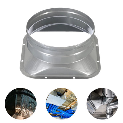 For Kitchen Hood Ventilator Pipe Connecting Vent Flange Exhaust Duct 4-10inch Electrostatic Spray Metal Silver-gray