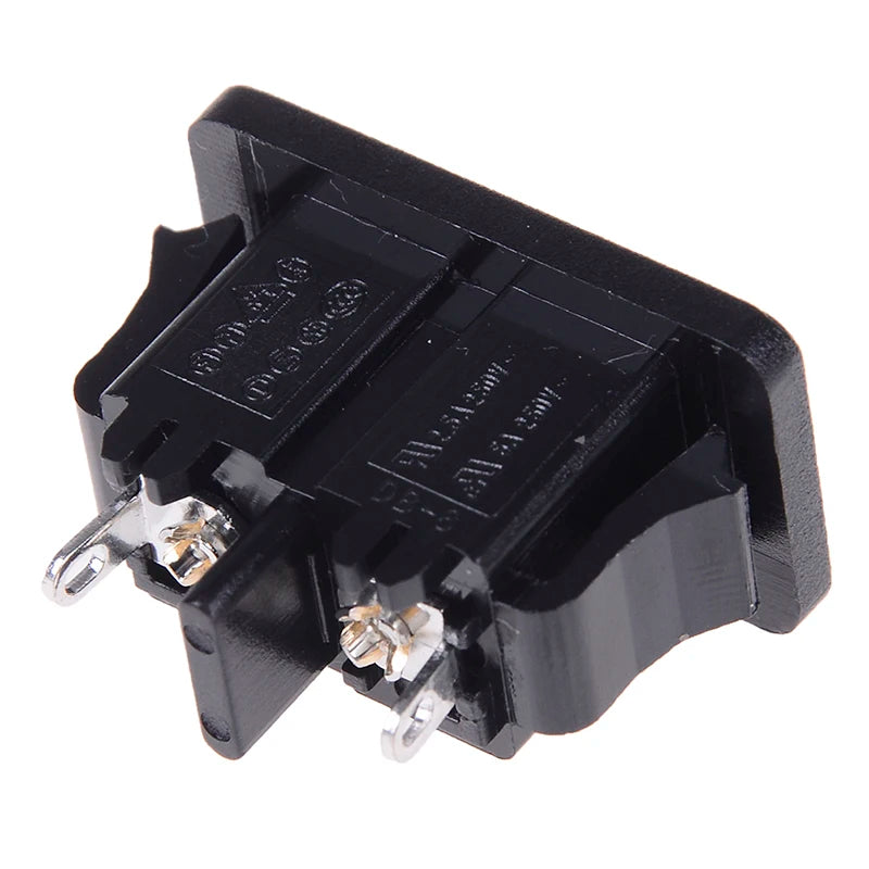 New 5Pcs IE320 C8 Power Plug AC250v 2.5a Iec320 C8 Male 2 Pins Power Inlet Socket Contor