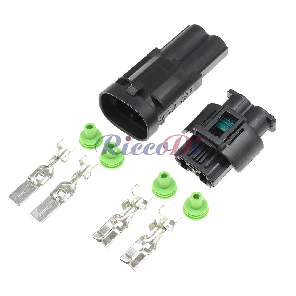 2 Pin 8mm Waterproof Fan Motor Connector 1544334-1 1544317-1 DJ7021Y-8 PA66 Tyco AMP