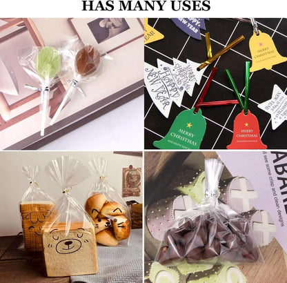 Reusable Metallic Twist Tie Bread Candy Bag Ties DIY Crafts Plant Flower Binding Wire Party Favor Gifts Wrapping Foil Twists Tie