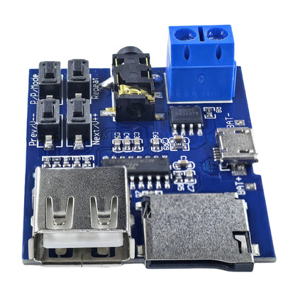 TF Card and USB MP3 Decoder Player Module with Amplifier, 3.7-5.5V Power, Micro USB/Type-C Input