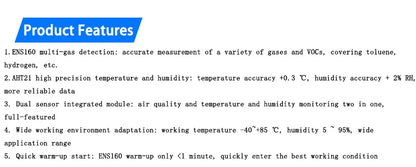 ENS160 AHT21 CO2 eCO2 TVOC Air Quality and Temperature Humidity Sensor
