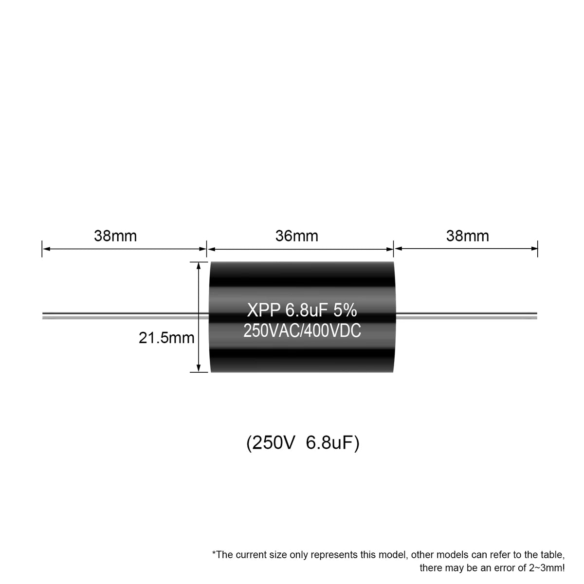 250V/160V MXP Audio Capacitor 0.22µF-22µF for HiFi Frequency Divider & Speaker Applications