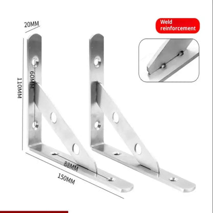 2Pcs Angle Bracket Heavy Duty For Wall Angle Bracket Stainless Steel L Type Bracket