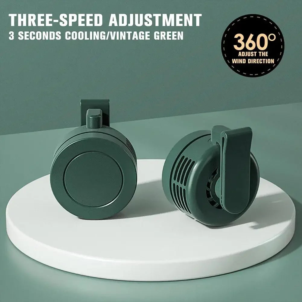 Clip-on Mini Waist Fan 3-Speed USB-C Rechargeable Portable Fan