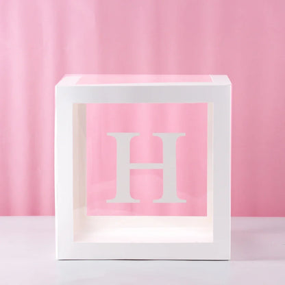 27/25cm Custom Transparent Letter Box A-Z Baby Shower Girl 1st Birthday Party Decoration Kids Wedding Birthday Balloon DIY Box
