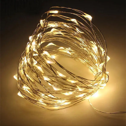 Christmas Party Wedding Decoration Remote Control Waterproof Battery Operated Fairy Lights 5/10/20/30 Meter Copper Wire String