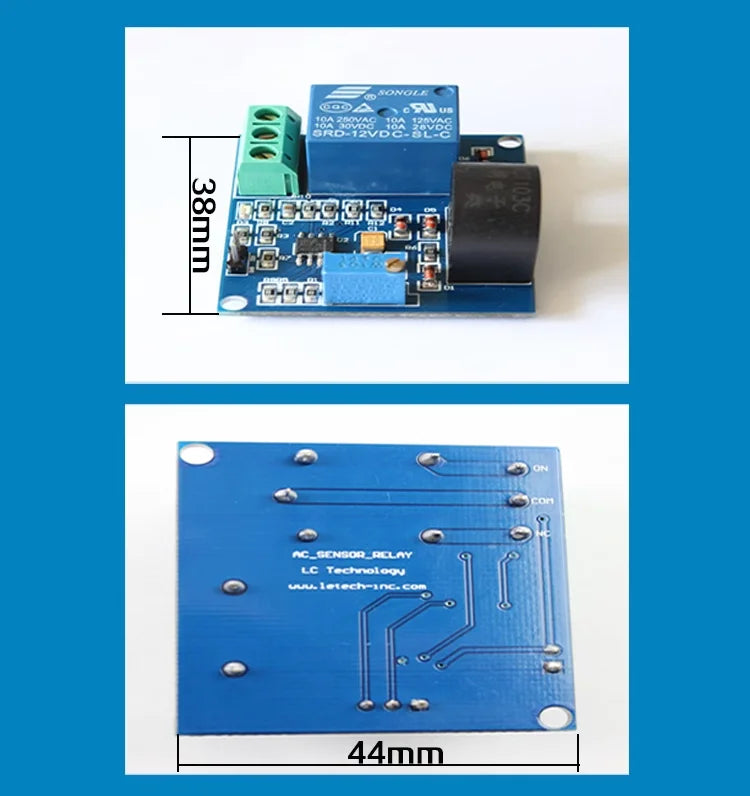 5A AC Overcurrent Protection Sensor Module with 12V Relay
