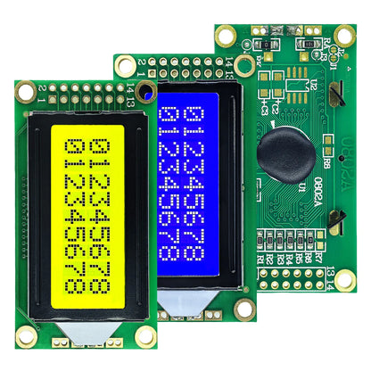 LCD0802 8x2 Character LCD Display Module 3.3V 5V Blue Green Screen LCM for Arduino and DIY Projects