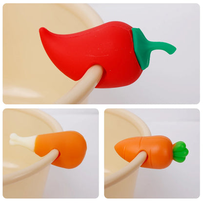 3/1pcs Silicone Fake Chili for Pot Lid Clips Anti-Overflow Stopper Kitchen Boiled Heat-resistant Pot CoverLifter Anti-spill Rack