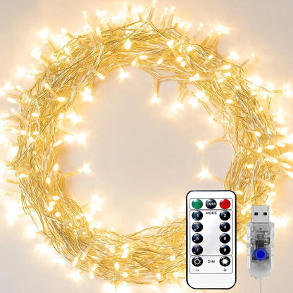 10M Ball LED String Lights Outdoor Ball Chain Lights Garland Lights Bulb Fairy Lights Party Home Wedding Garden Christmas Decor