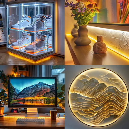 USB COB LED Strip Light 5V with Dimmer Flexible Backlight White/Warm White