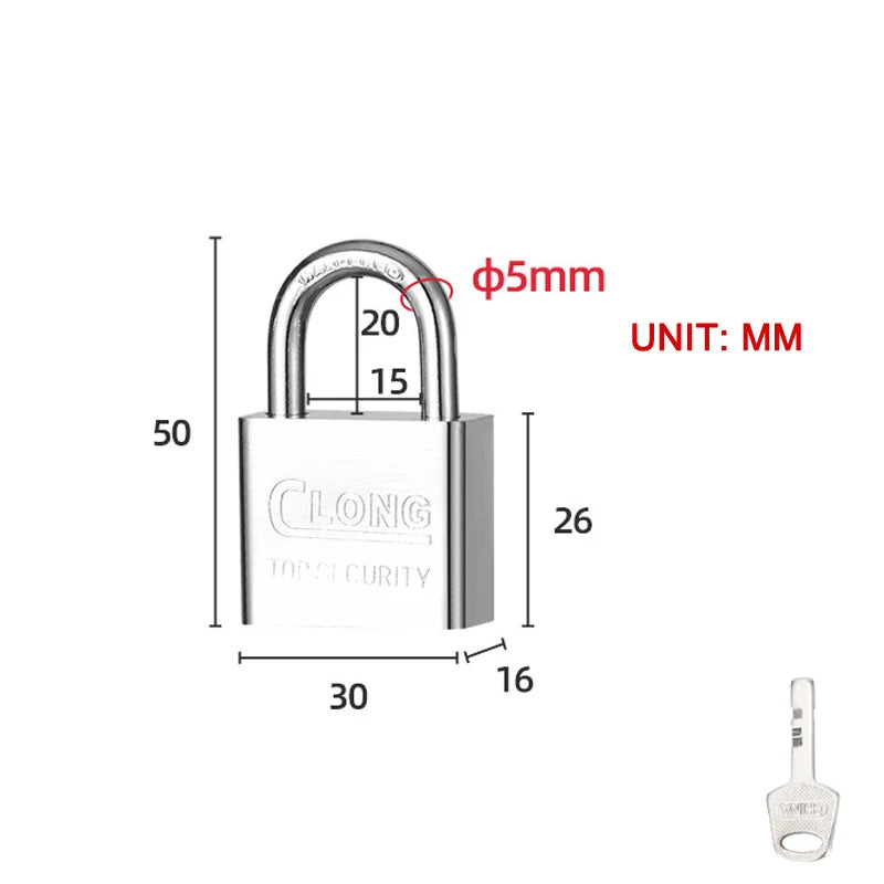 Stainless Steel Waterproof Padlock Same Key Open All Locks