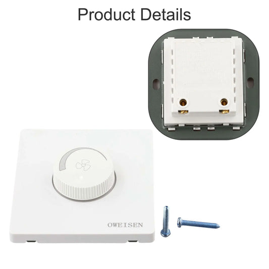AC 220V Dimmer Switch for Light and Ceiling Fan Speed Control with Wall Mount Button for Enhanced Room Comfort