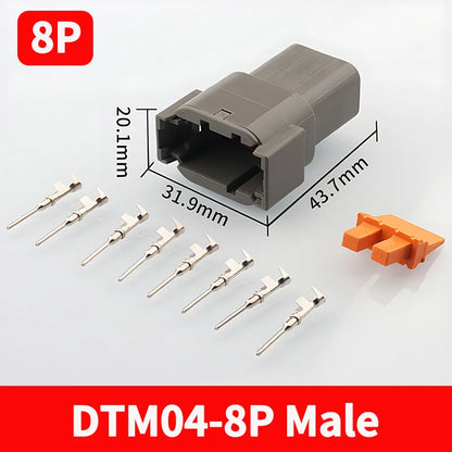 2-12 Pin Way Deutsch DTM Series Connector Male Female Docking Harness Plug 2P 3P 4P 6P 8P 12P DTM04-2P DTM06-2S