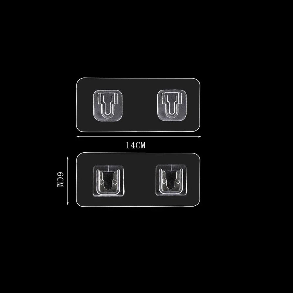 Double-Sided Adhesive Wall Hooks Strong Transparent Suction Cup Hooks