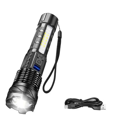 Outdoor Mini Flashlight 9 LED Strong Light Lantern Long Range Rechargeable Pocket Lamp Portable Camping Hiking Magnetic Light