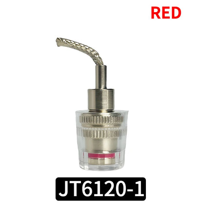 Clear Speaker Binding Posts with Banana Plug Sockets Gold-Plated Copper Terminals for Amplifier HiFi Audio Speakers
