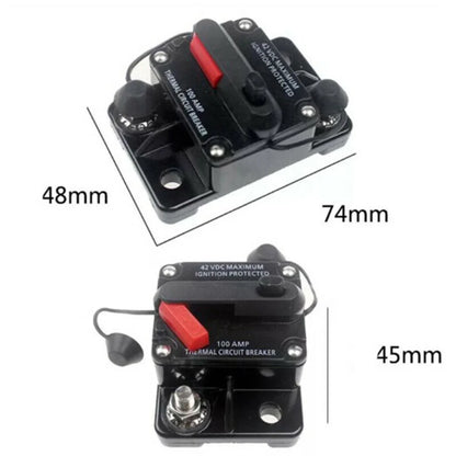 Color Black Manual Reset Fuse Sealed And Waterproof M6 Connection Studs Manual Reset Switch Protective Rubber Cap