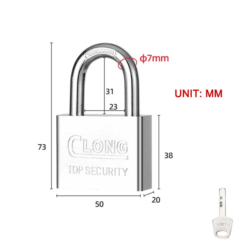 Stainless Steel Waterproof Padlock Same Key Open All Locks