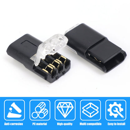 3-Wire Quick Connect Automotive Electrical Connector No-Weld 1.3x2.3cm