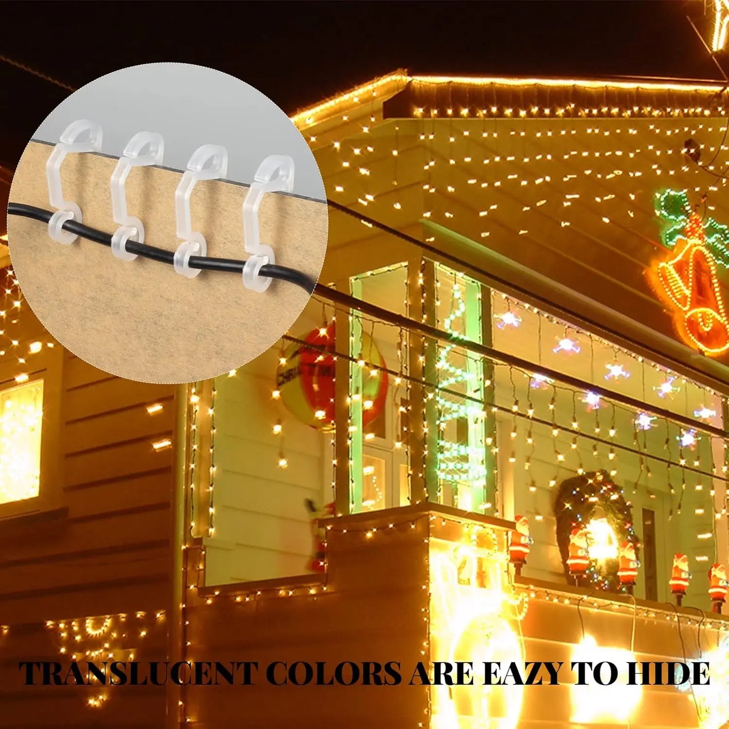 20-100pcs Plastic S-shaped Hook Gutter Heavy Duty Clip Hanging Hook For Xmas Wedding Outdoor Securing Lights String Light Hook