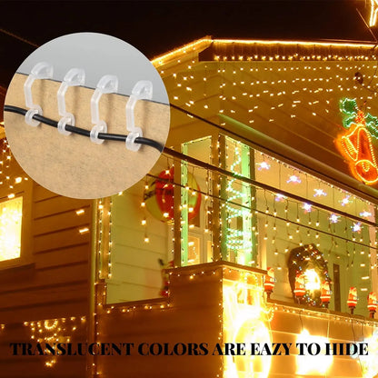 20-100pcs Plastic S-shaped Hook Gutter Heavy Duty Clip Hanging Hook For Xmas Wedding Outdoor Securing Lights String Light Hook